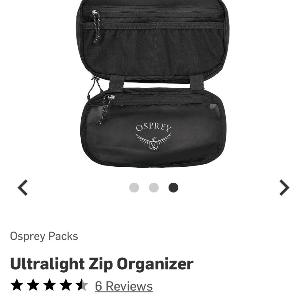 Osprey Black Ultralight Travel Organizer